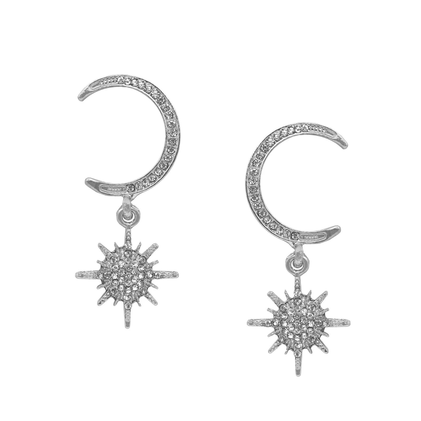 Star Hug Silver Dangler Earrings