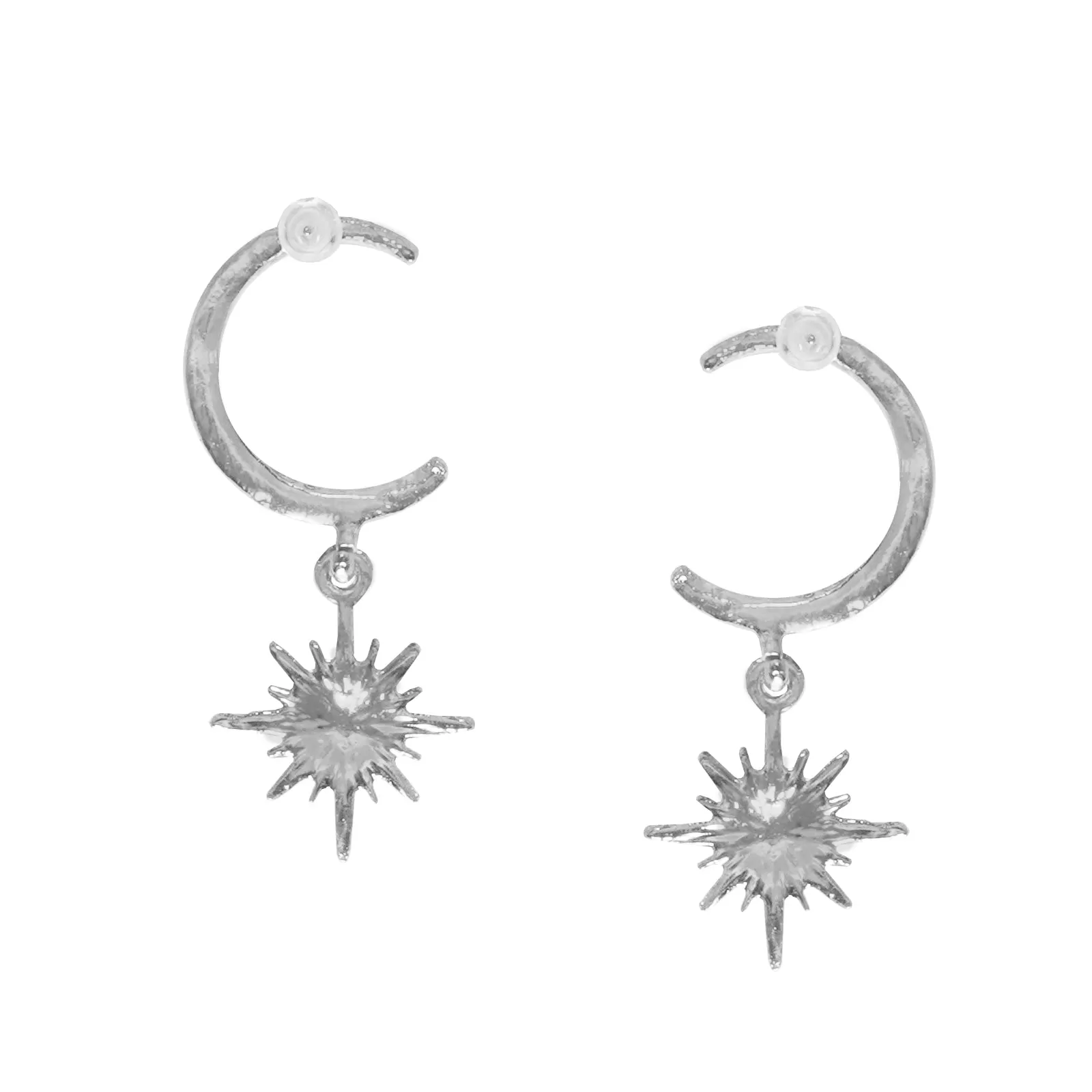 Star Hug Silver Dangler Earrings