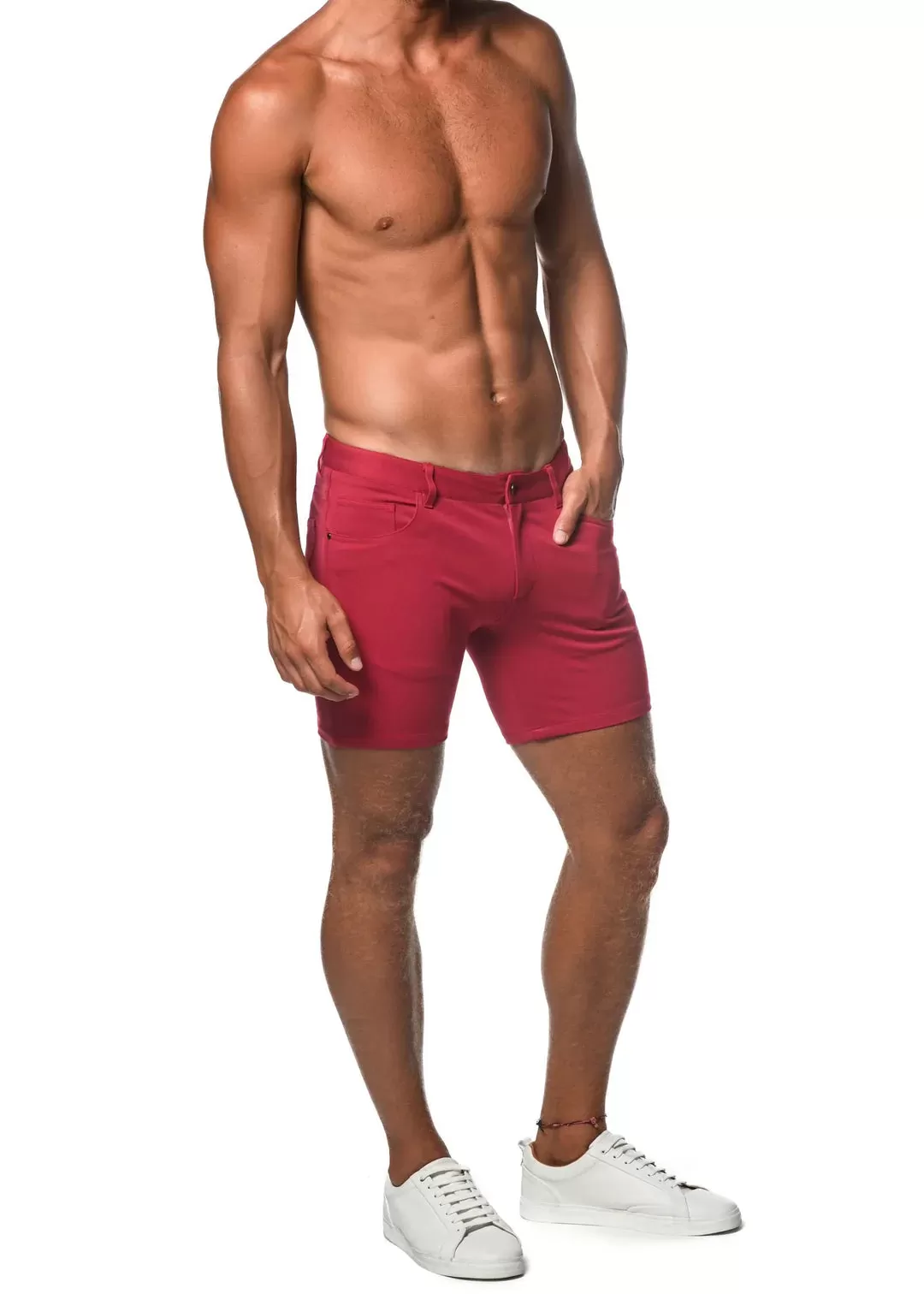 Stretch Knit Shorts (5 inseam) (Raspberry)