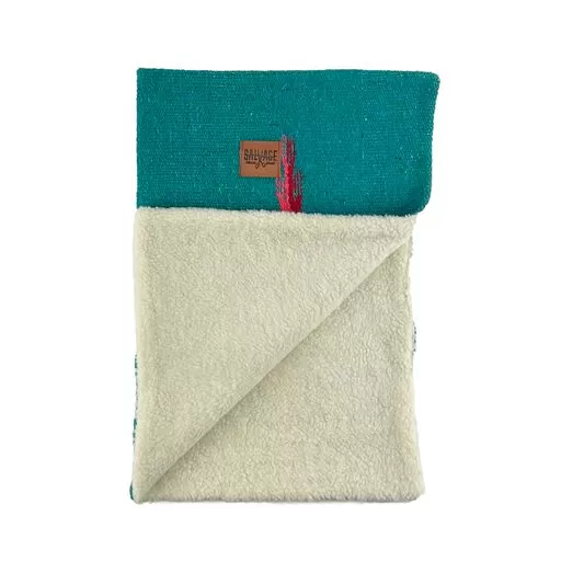 Thunderbird Blanket with Sherpa Lining - Teal