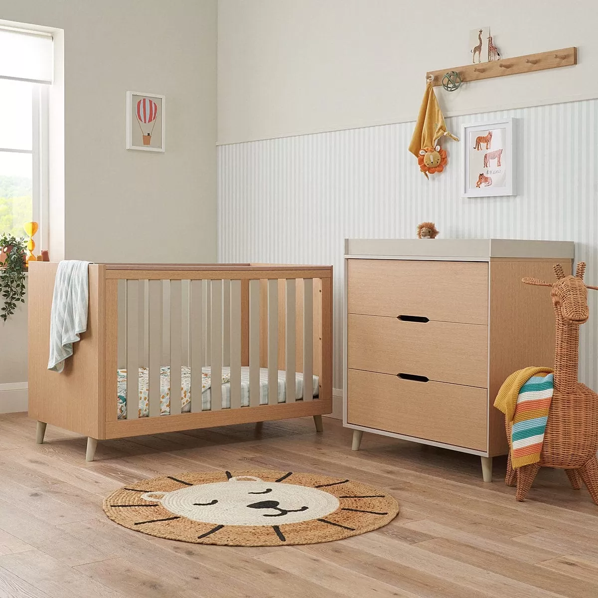 Tutti Bambini Fika Mini 2pc Room Set - Light Oak/White Sand