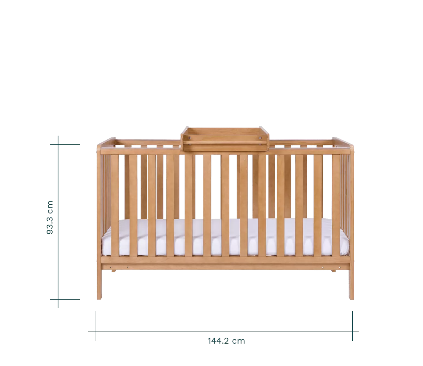 Tutti Bambini Oak Malmo Cot Bed with Rio Furniture 2 piece Set Dove Grey/Oak