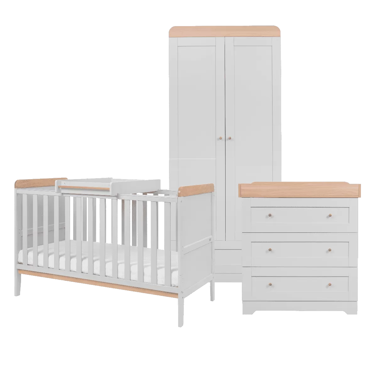 Tutti Bambini Rio 3 Piece Room Set - Dove Grey/Oak