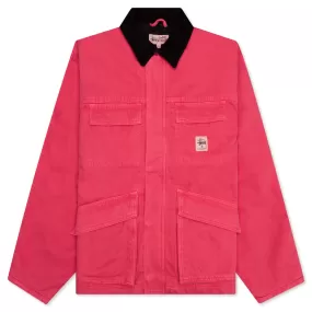 Washed Canvas Shop Jacket - Hot Pink