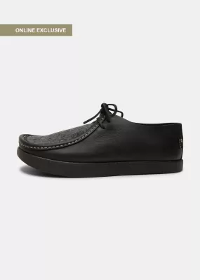 Willard Wool Vamp Shoe On Negative Heel - Black