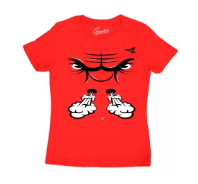 Womens Raging Bull 5 Shirt - Raging Face - Red