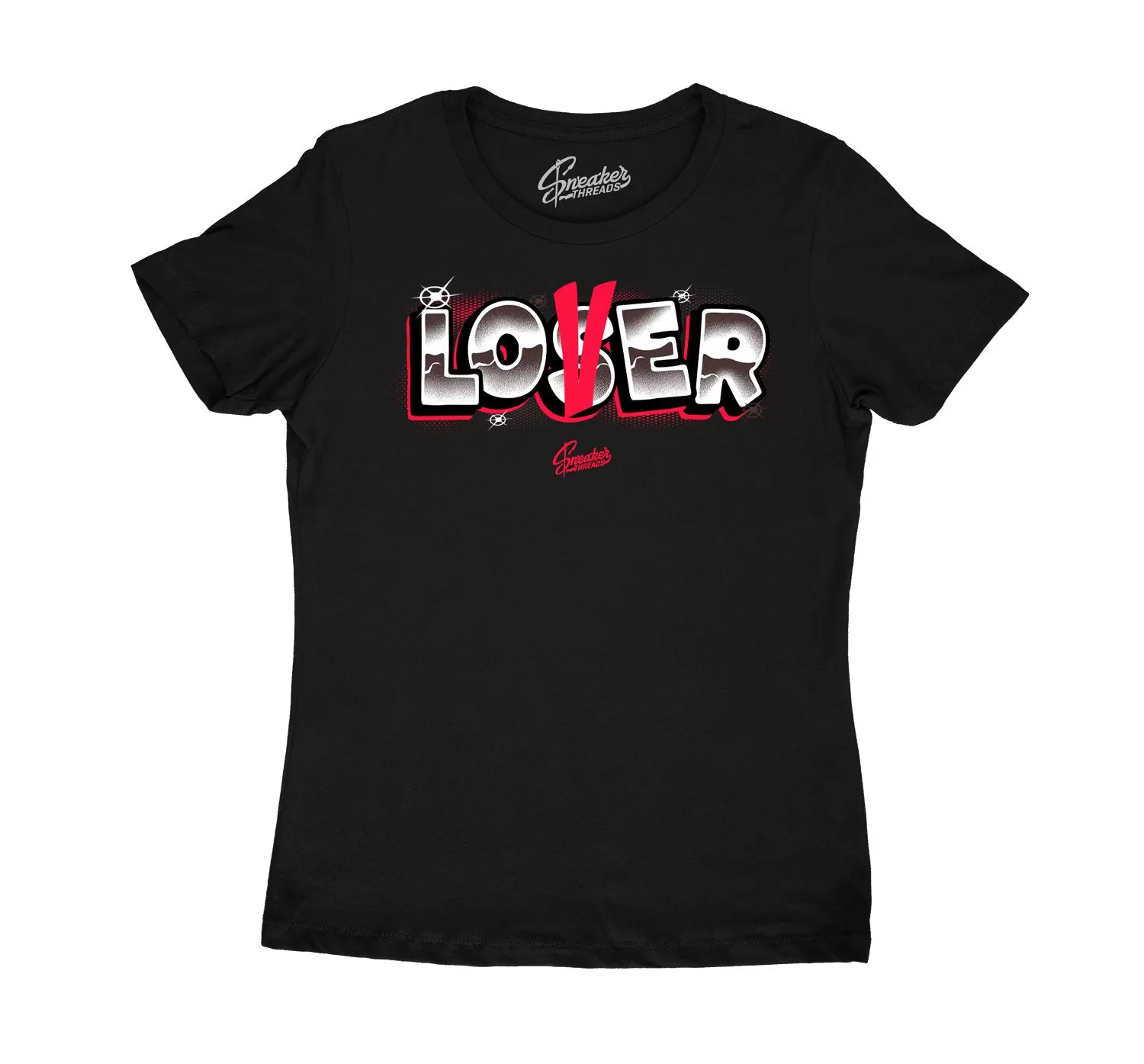 Womens Red Thunder 4 Shirt - Lover - Black