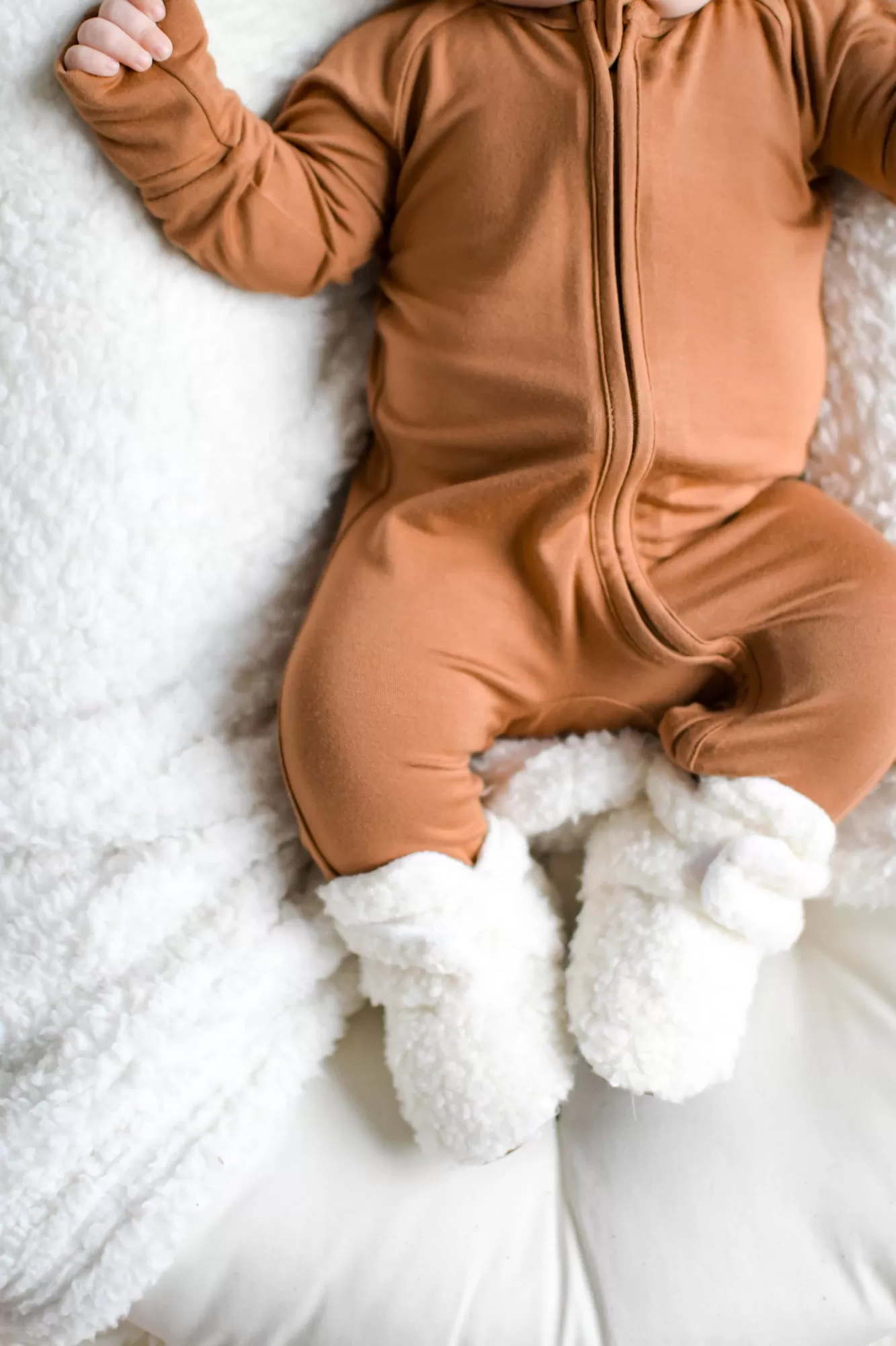 ZIP ROMPER - Caramel